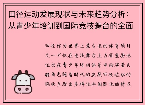 田径运动发展现状与未来趋势分析：从青少年培训到国际竞技舞台的全面探讨